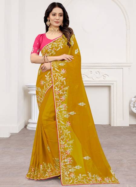 Mustard Colour Parasmani Heavy New Exclusive Wear Latest Designer Saree Collection 5912